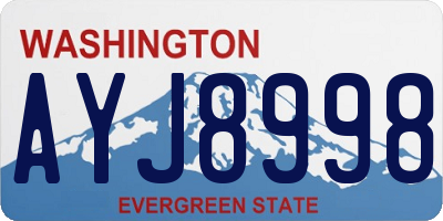 WA license plate AYJ8998