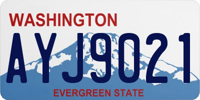 WA license plate AYJ9021