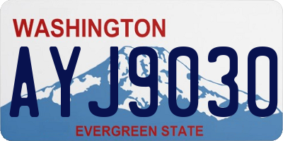 WA license plate AYJ9030