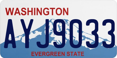 WA license plate AYJ9033
