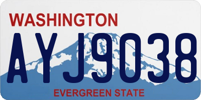 WA license plate AYJ9038
