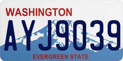 WA license plate AYJ9039