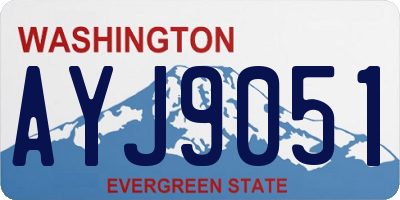 WA license plate AYJ9051