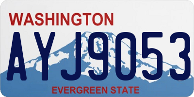 WA license plate AYJ9053