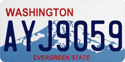 WA license plate AYJ9059