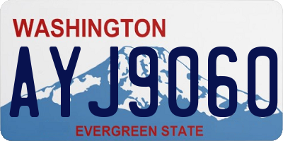 WA license plate AYJ9060