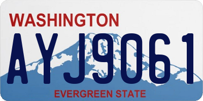 WA license plate AYJ9061