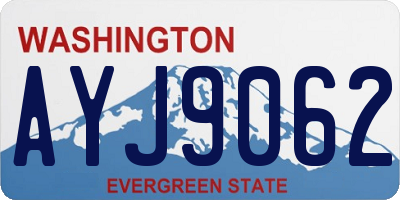 WA license plate AYJ9062