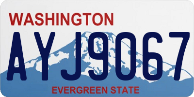 WA license plate AYJ9067