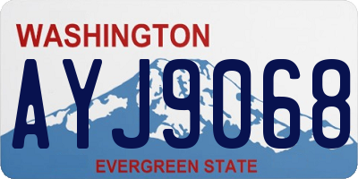 WA license plate AYJ9068