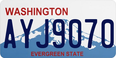 WA license plate AYJ9070