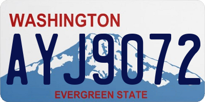 WA license plate AYJ9072