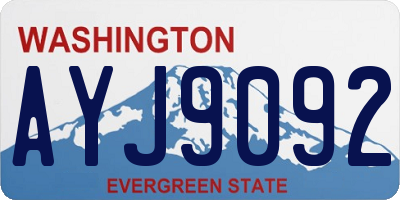 WA license plate AYJ9092