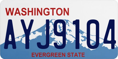 WA license plate AYJ9104