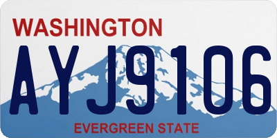 WA license plate AYJ9106