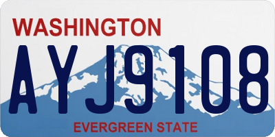 WA license plate AYJ9108