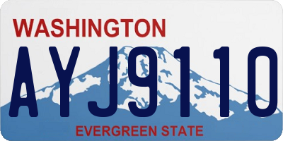 WA license plate AYJ9110