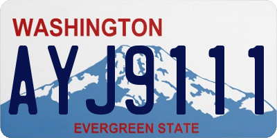 WA license plate AYJ9111