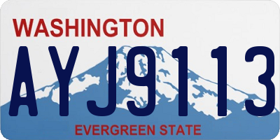 WA license plate AYJ9113