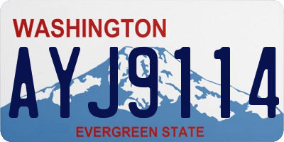 WA license plate AYJ9114