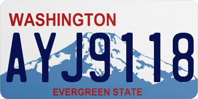 WA license plate AYJ9118