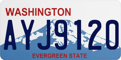 WA license plate AYJ9120