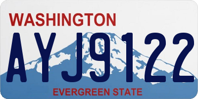 WA license plate AYJ9122