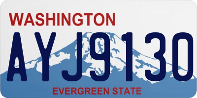 WA license plate AYJ9130