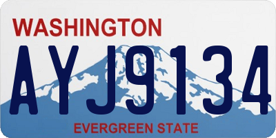 WA license plate AYJ9134