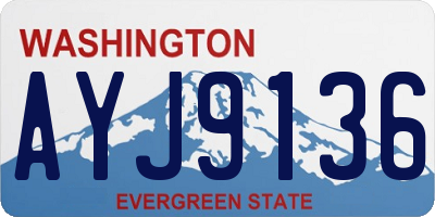 WA license plate AYJ9136
