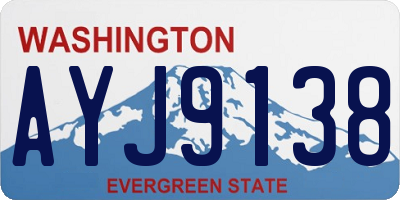 WA license plate AYJ9138