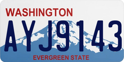 WA license plate AYJ9143