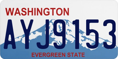 WA license plate AYJ9153