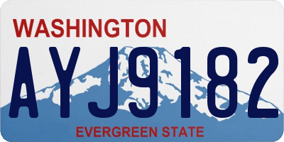 WA license plate AYJ9182