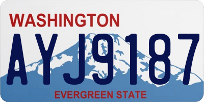 WA license plate AYJ9187