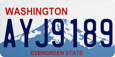 WA license plate AYJ9189