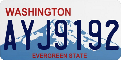 WA license plate AYJ9192