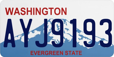 WA license plate AYJ9193