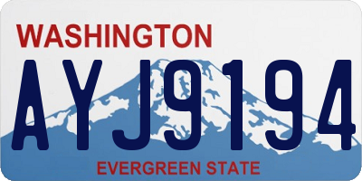 WA license plate AYJ9194