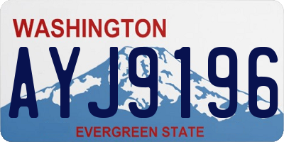 WA license plate AYJ9196