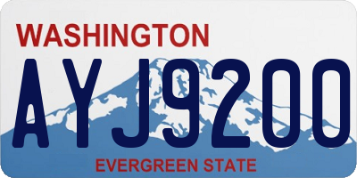 WA license plate AYJ9200