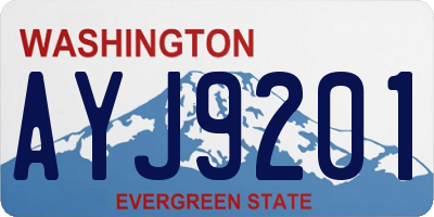 WA license plate AYJ9201