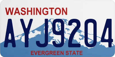 WA license plate AYJ9204