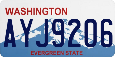 WA license plate AYJ9206