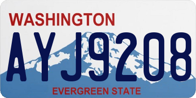 WA license plate AYJ9208