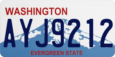 WA license plate AYJ9212