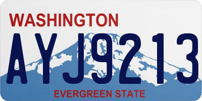 WA license plate AYJ9213