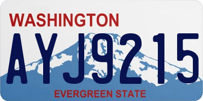 WA license plate AYJ9215