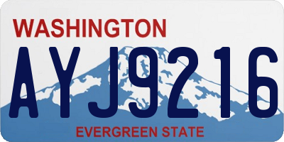WA license plate AYJ9216