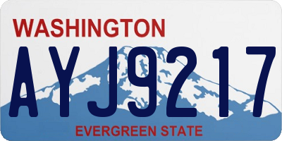 WA license plate AYJ9217